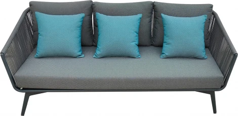 Диван трехместный "ARIAL" уличный серый 188*80*75см Garda Decor арт.129KN-02613