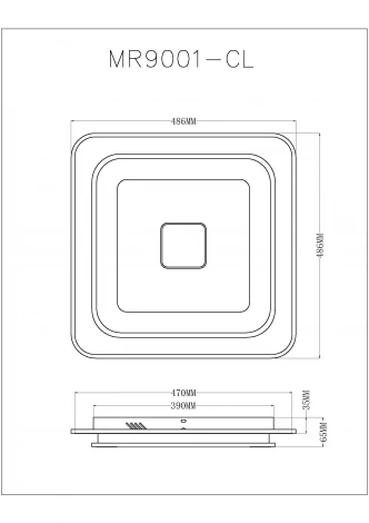Потолочный светодиодный светильник MyFar Button MR9001-CL (регулировка яркости, 220V, пульт управления)