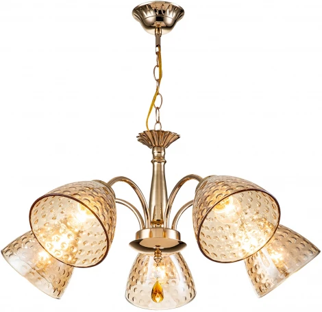 Подвесная люстра Escada Freesia 658/5PL Gold (220V, подвески, на цепи)
