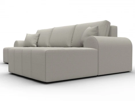 Диван угловой Лига-080 угол правый (ДСП/Пластик/Рогожка/Бежевый) Лига Диванов 134740