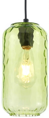 Подвесной светильник Escada Rise 10177/1S Black/Green 1х60Вт Е27, металл/стекло, черный/зеленый