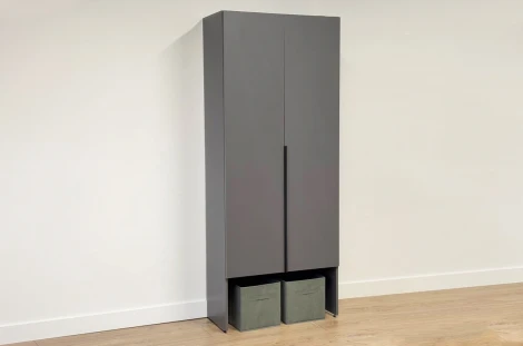 Шкаф двухдверный L800 Баско Mebelson (ЛДСП/Графит) арт.173778,2125