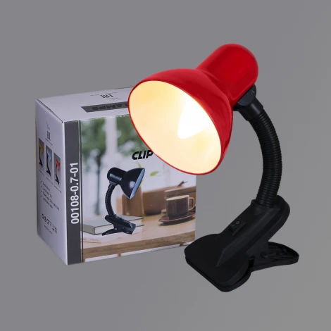 Офисная настольная лампа на прищепке Reluce 00108-0.7-01 RD