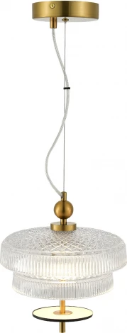 Подвесной светильник ST Luce Oriental SL6122.313.01 Латунь/Прозрачный, Латунь LED 1*8W 3000K (220V, на тросе)
