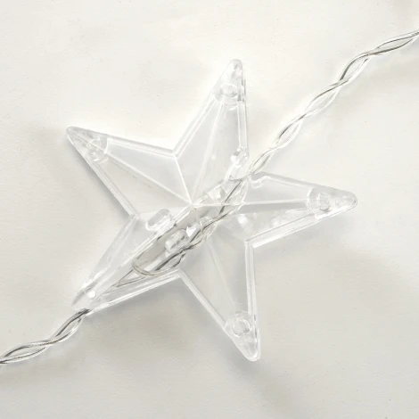 Светодиодная гирлянда Feron CL25 48607 занавес Звездочки 2*1м + 3м 220V 2700K, статичная, c питанием от сети, прозрачный шнур