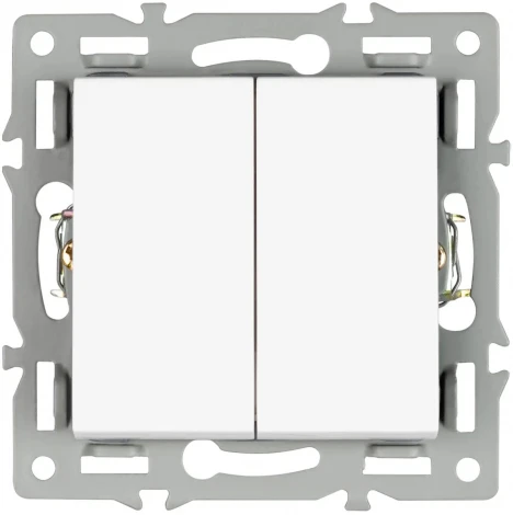 Механизм выключателя двухклавишный непроходной SWT-MK02-PL-WH (250V, 16A) (Arlight) 043724