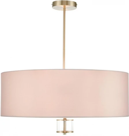 Потолочная люстра на штанге Lumion Damona 8109/7C латунь титаниум/бежевый, металл/текстиль/стекло E14 7*40W 220V (круглые)