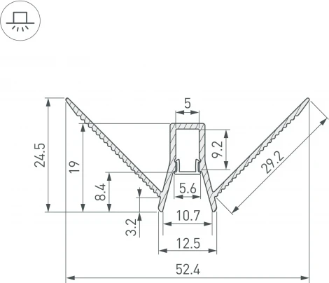 Профиль DECORE-S6-EXT-V-COMFORT-2000 ANOD внешний (Arlight, Алюминий) 043163