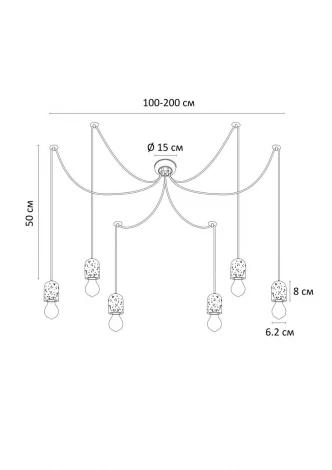 Подвесная люстра Arte Lamp Bender A4321SP-6GY