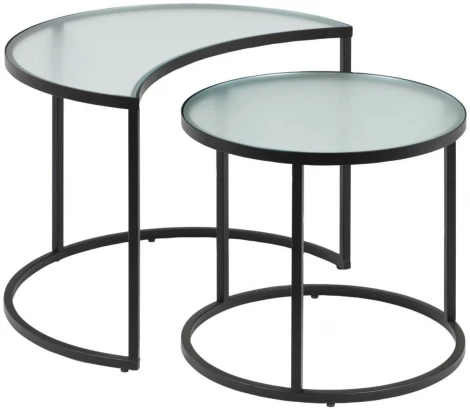 Журнальный стол La Forma (ex Julia Grup) Bast (Черный,Прозрачный/ Металл,Сталь,Стекло)