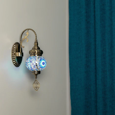 Бра ковка с подвесками Citilux Каир Мозаика синяя CL419316