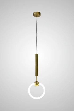 Подвесной светильник светодиодный AM Group AM453 D200 GOLD (220V, на проводе, кольцо)