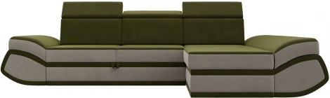 Диван угловой Лига-032 правый угол (Зеленый,Бежевый/Микровельвет) Лига Диванов арт.121653