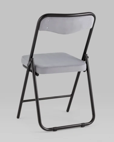 Складной стул Джонни велюр серый каркас черный матовый Stool Group (арт.УТ000038735)
