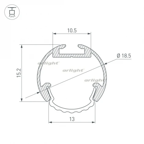 Профиль ROUND-D18-2000 ANOD (Алюминий) 025482