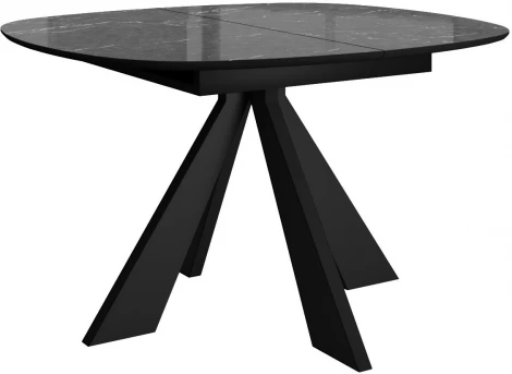 Стол DikLine SFK110 стекло черное мрамор глянец,подстолье черное,опоры черные (2 уп.)