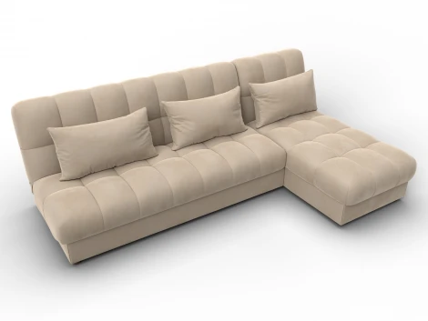 Диван угловой Лига-116 НПБ угол правый (ДСП,ЛДСП,Велюр/Бежевый) Лига Диванов 136951