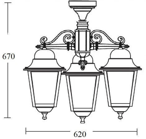 Потолочный светильник уличный Oasis Light QUADRO L 79970LA/3 Bl (220V, фонарь, IP44)