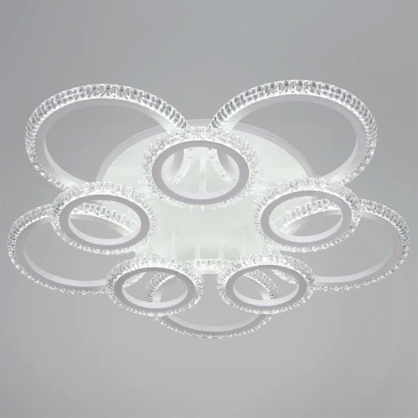 Потолочная люстра светодиодная на штанге с пультом с регулировкой цветовой температуры, яркости и ночным режимом Reluce 36890-0.3-5+5A WH (RGB)