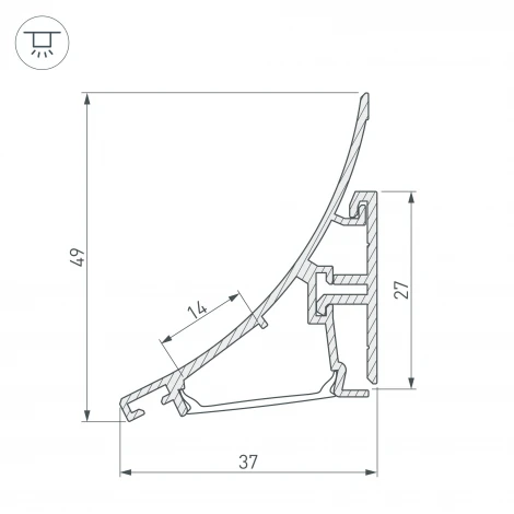 Профиль KARNIZ-R-2000 ANOD (Алюминий) 021649 Arlight