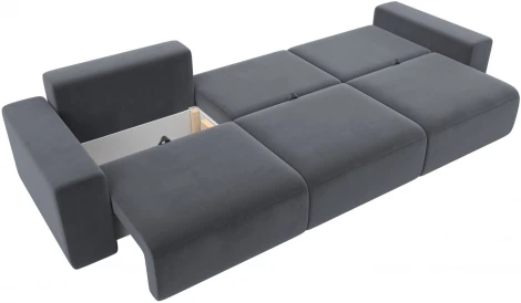 Диван прямой Лига-036 НПБ Классик Лонг (Серый/Велюр) Лига Диванов арт.121327