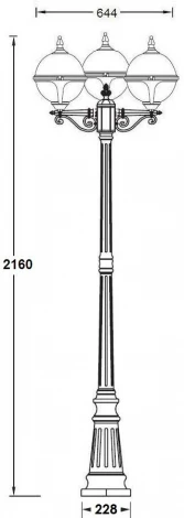 Наземный фонарь IP44 Oasis Light VENA 88409B Bl в форме шара (220V, фонарь, шар)