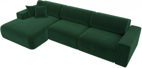 Диван угловой Лига-036 НПБ Классик Лонг левый угол (Зеленый/Велюр) Лига Диванов арт.121393L