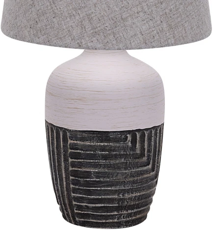 Настольная лампа Escada Antey 10195/L Grey 1x40Вт E27, керамика/ткань, черный/белый/серый (220V)
