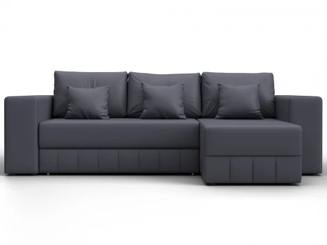 Диван угловой Лига-076 угол универсальный (ДСП/Пластик/Экокожа/Серый) Лига Диванов 129854