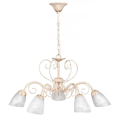 Люстра подвесная Day&Night, 5 плафонов, бежевый с золотом и белым