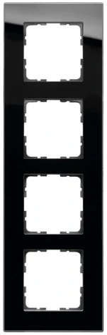 Рамка на 4 поста (черный) Jasmart G-Glass G1004GB