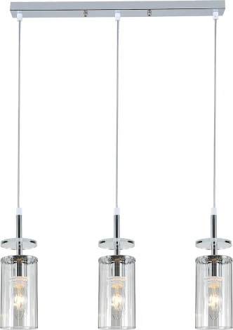 Подвесной светильник Escada Avolto 10191/3S Chrome 3x40Вт E14, металл/стекло, хром (220V, на проводе)
