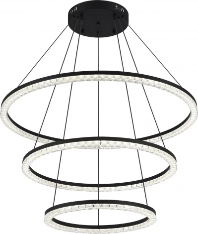 Подвесной светильник ярусный ST Luce SL1018 SL1018.403.03 черный/прозрачный LED 3*130W 4000K (220V, на тросе, кольцо)