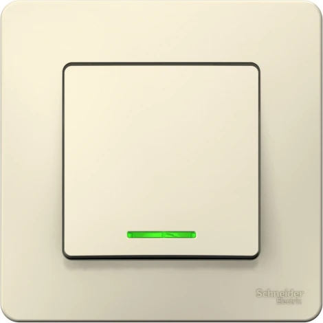 Выключатель встраиваемый одноклавишный с подсветкой (молочный) Systeme Electric Blanca BLNVS010112