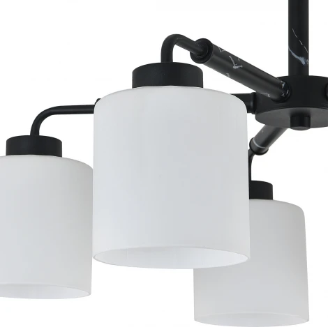 Потолочная люстра на штанге Escada Lord 2133/5P 5x60Вт E27, металл/стекло, чёрный мрамор/белый (220V)