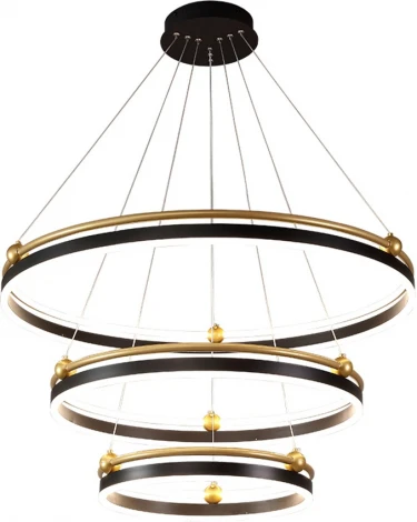 Подвесной светильник светодиодный с пультом Crystal Lux FERNANDO FERNANDO SP158W LED BLACK/GOLD (220V, на тросе)