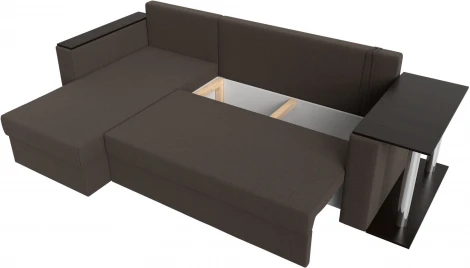 Диван угловой Атланта Лайт левый угол (Коричневый/Рогожка) Лига Диванов арт.121163L