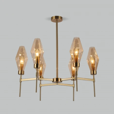 Потолочная люстра на штанге Eurosvet Prism 60143/6 латунь (220V)