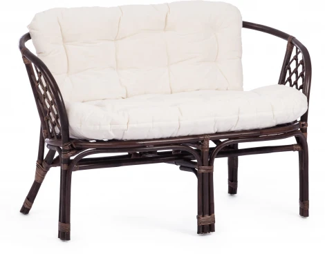 Комплект для отдыха "BAHAMA" (диван + 2 кресла стол со стеклом) /с подушками/ walnut (грецкий орех) Tetchair BAHAMA 15383