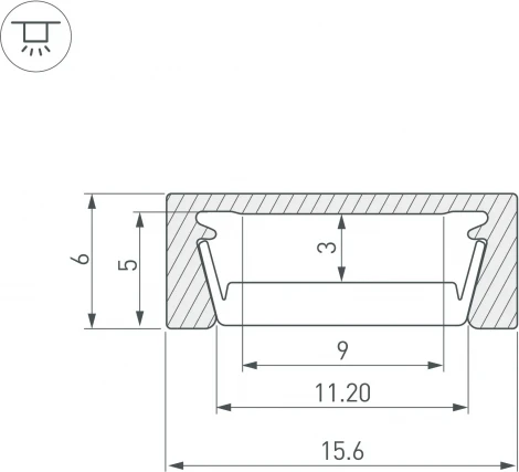 Профиль MIC-M-2000 WHITE (Arlight, Алюминий) 044543