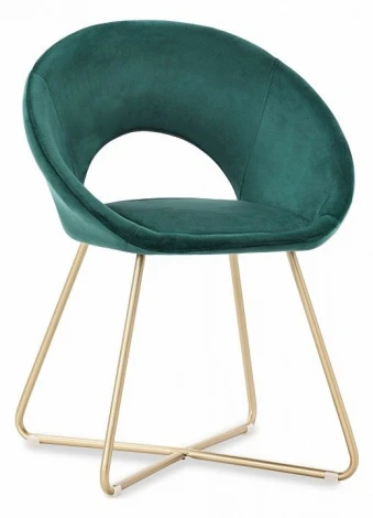 Комплект стульев Refuge Hesby зеленый, золотой (Комплект 4 шт) (Металл,Велюр/Зеленый) арт.HSBI_DC2124_green_4