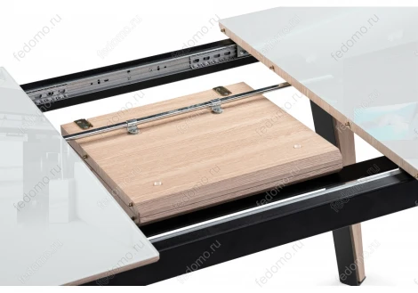 Стеклянный стол Джофри белый / венге светлый