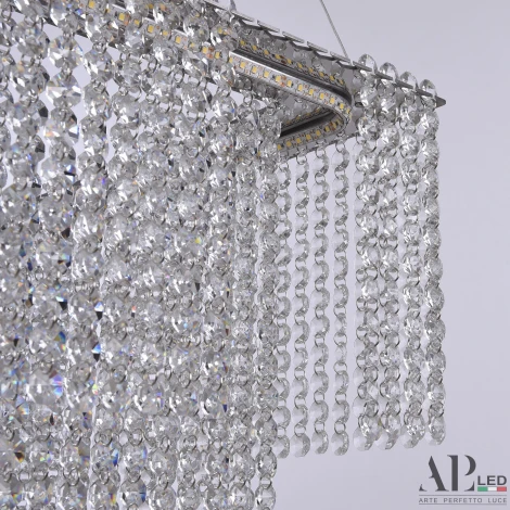 Подвесная люстра светодиодная APL LED Sicilia SH04.52.C.Ni.4000 (220V, хрусталь, на тросе)