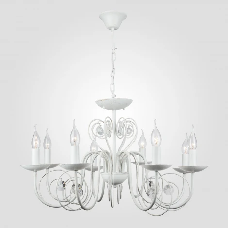 Подвесная люстра Eurosvet Tomas 60018/8 белый с золотом (220V, на цепи, подсвечник, свеча)