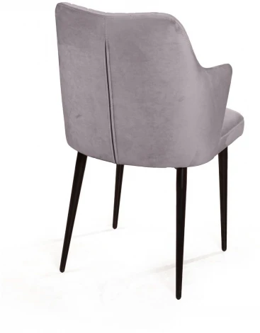 Стул с подлокотниками Top Concept Hunt ромб, бархат светло-серый 26 / чёрный конус