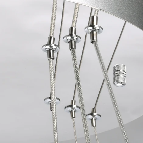 Подвесной светильник ярусный каскадный Глобула 690010603 DeMarkt (LED, 220V, пульт управления, на тросе, кольцо)