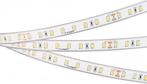 Светодиодная лента герметичная RTW-PS-A80-12mm 24V Warm2400 (4.8 W/m, IP67, TWP100, 5m) (Arlight) 053506