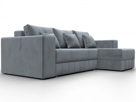 Диван угловой Лига-076 угол универсальный (ДСП/Пластик/Велюр/Серый) Лига Диванов 129849