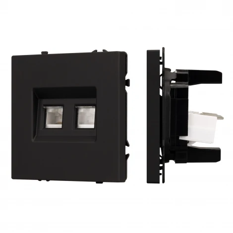 Механизм сдвоенной компьютерной розетки SCT-NOBE-MPC2-SFPL-BK (RJ-45, CAT6) (Arlight) 054313