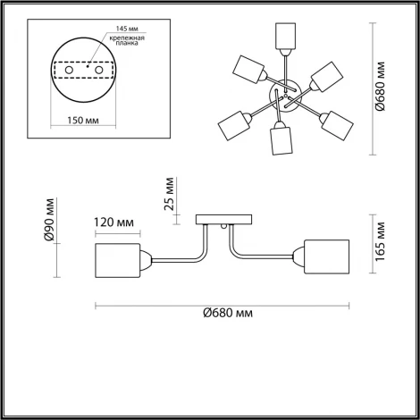 Потолочная люстра Lumion Jerry 4529/6C